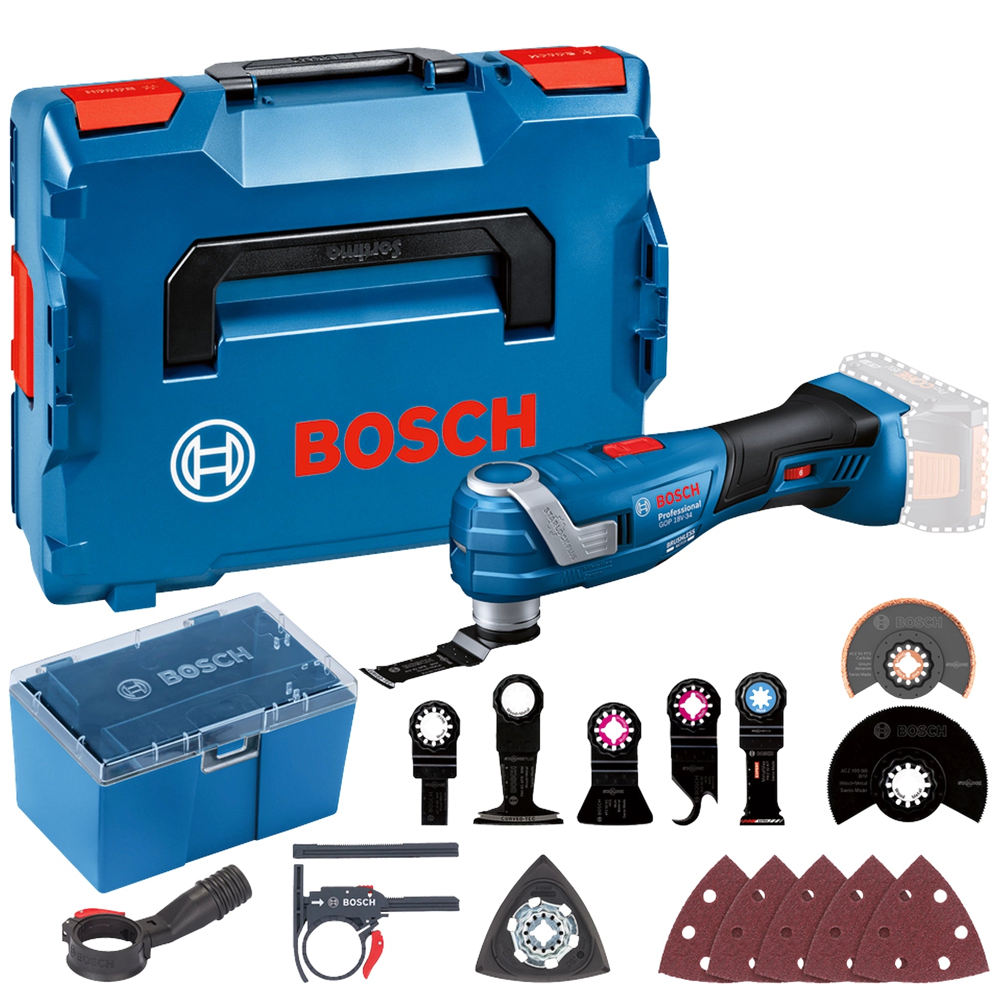 Multifunzione Bosch GOP 18V-34 + Set Lame 18V