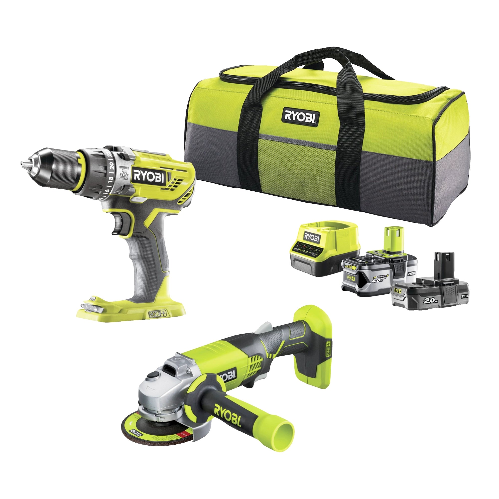 Combo Ryobi R18PDAG-242S 18V 2AH